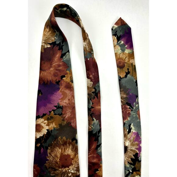 MIV Silk Tie Hand Made in Italy 1980s Floral Vintage - Picture 16 of 16